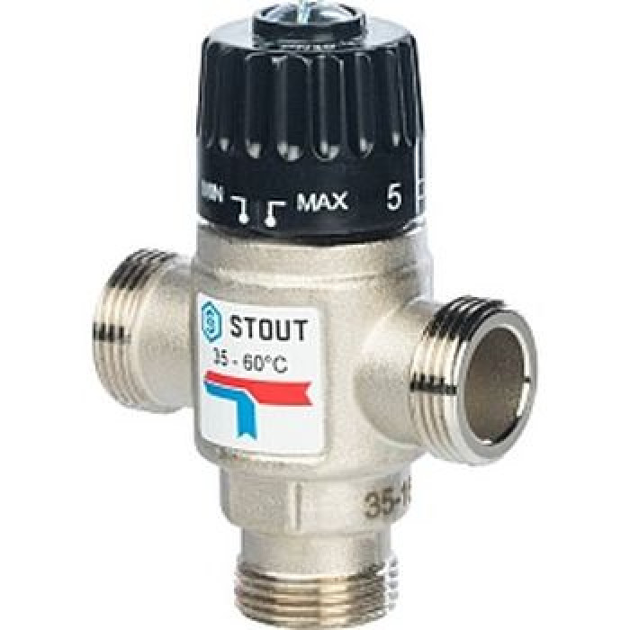 STOUT Термостат. смесит. клапан 3/4" НР 35-60°С